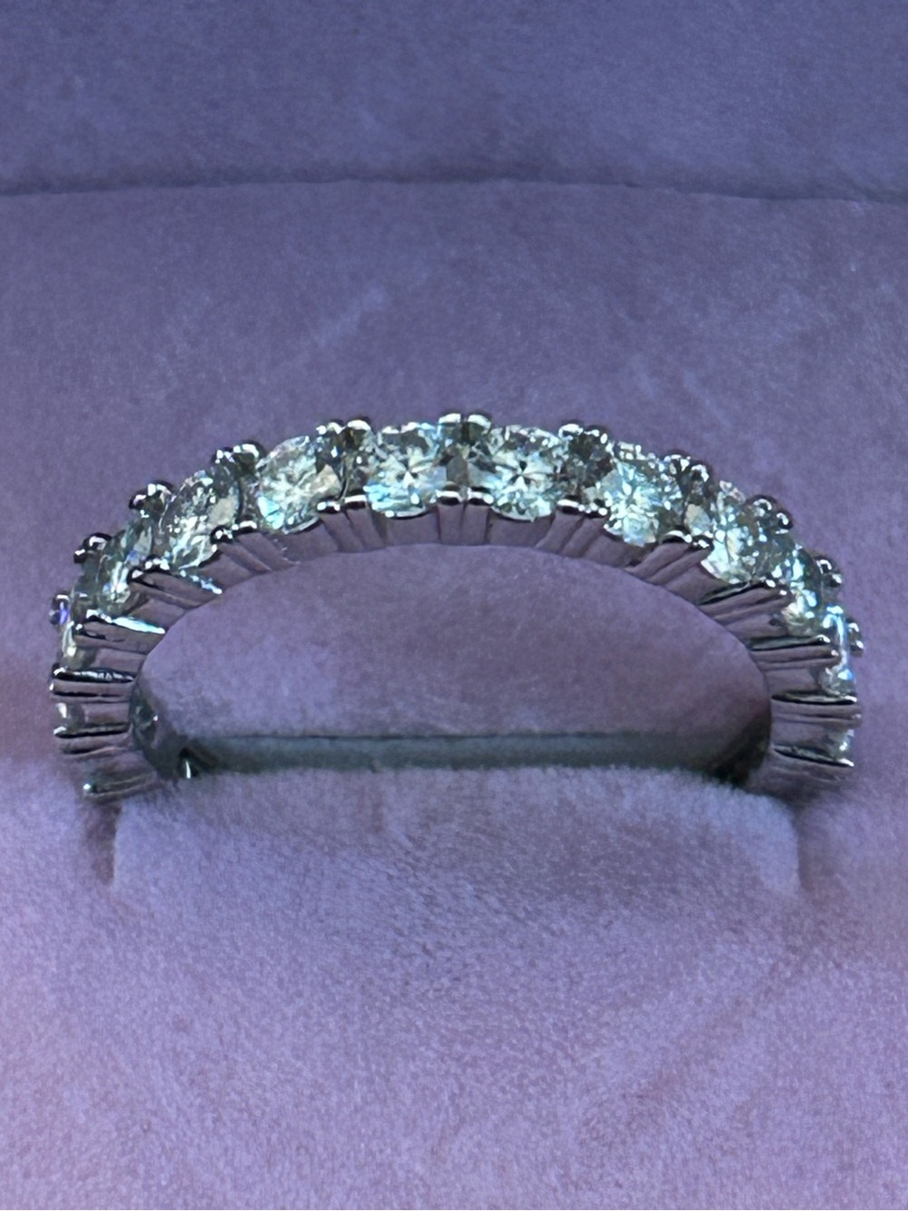 1.00CTW Round Moissanite Eternity Band Ring 💍 Prong Set in 925 Sterling Silver